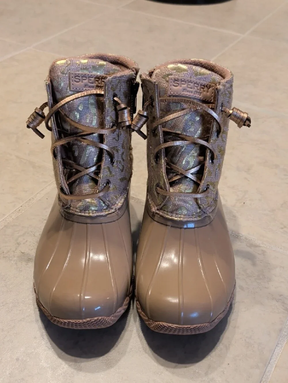 Sperry Top Sider Duck Boots Pink Cheetah